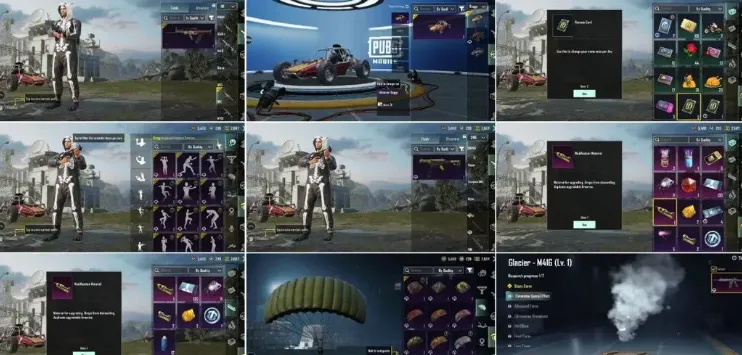 PGM504 Glacier M416 Lv.1, 1 Material Upgrade, 21 Outfits, 5 Helmets, 3 Backpacks (G)